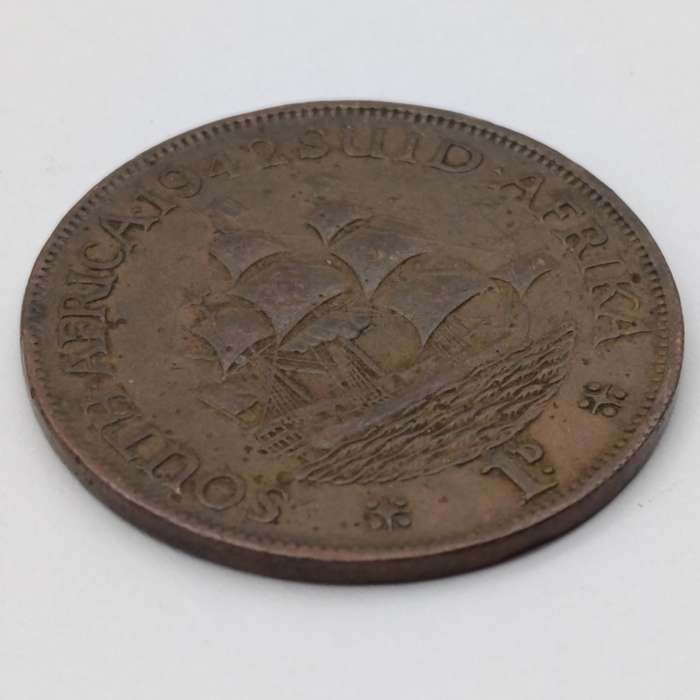 1942 South Africa Penny - 3 variations stop after 1942 no stop after 1942 4 and 2 wide apart