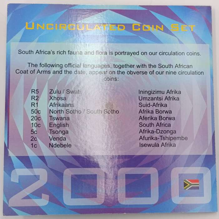 2000 South African uncirculated coin set - new coat of arms