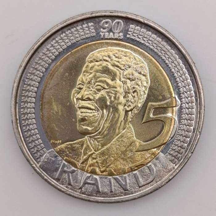 Mandela set with FDC 6.3b inauguration FDC 6.3c with proof R5 1994 plus year 2000 R5 Mandela and yea