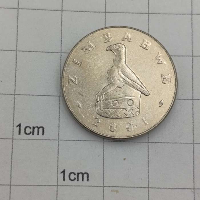 Zimbabwe set of 9 x 50c coins - all the dates to 2002