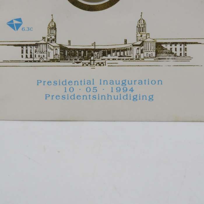 1994 RSA Proof R5 presidential inauguration coin in FDC including FDC 6.3b