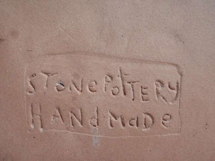 Handmade stone pottery wall hanging - beautiful elephant scene