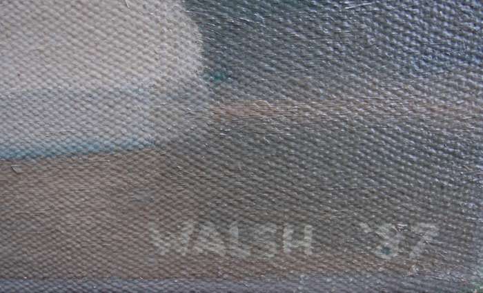 Original oil on canvas Aidan Walsh (1932-2009) Listed with Strauss.  Historical The Upper Bath.