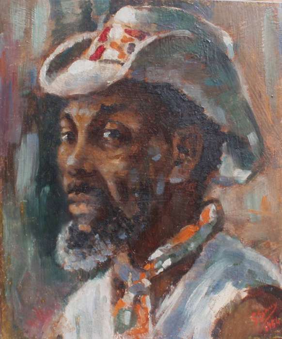 Vintage original circa 1954 - G.Sauy. Character portrait of a stylish gentleman.
