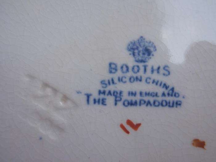 Booths vintage - the pompadour plate - silicon china china made in England. Character item.