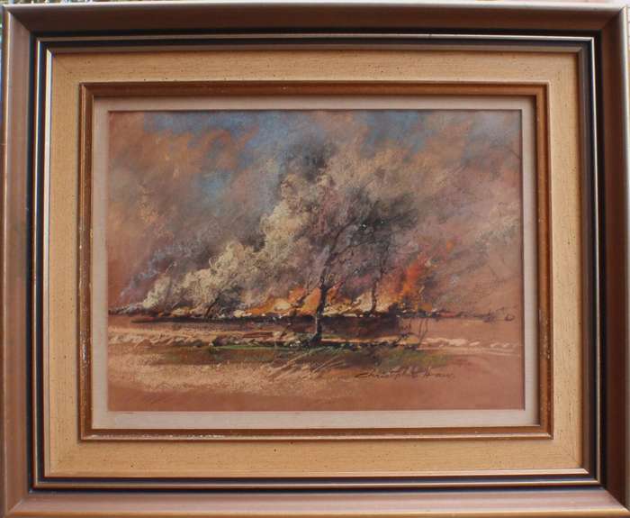 Stunning original Christopher Haw circa 1941 original pastels piece. Award winning S.A. artist.