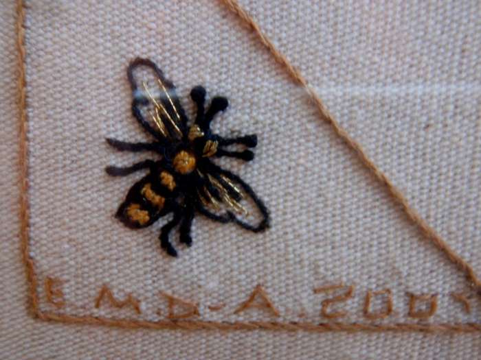 Needle art - beautiful botanical embroidery in lovely frame.
