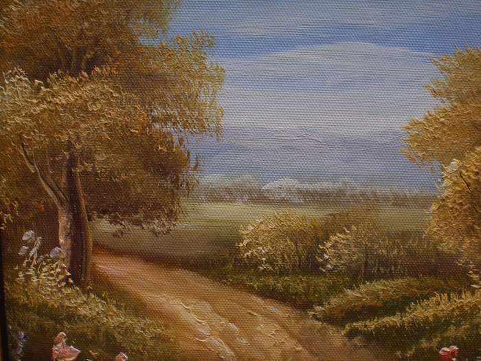Original landscape painting. Charming little piece well framed.