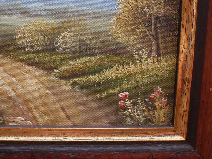 Original landscape painting. Charming little piece well framed.
