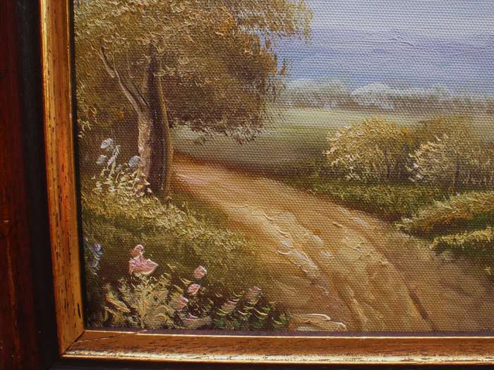 Original landscape painting. Charming little piece well framed.