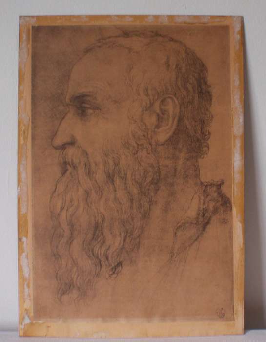 Classic antique print.  Fabulous old piece. Renaisance artist Giorgio Visari. Muted decor theme.