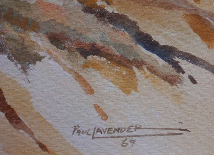 Large original watercolour Paul Lavender - signed and dated 1969. Excellent piece of original art.