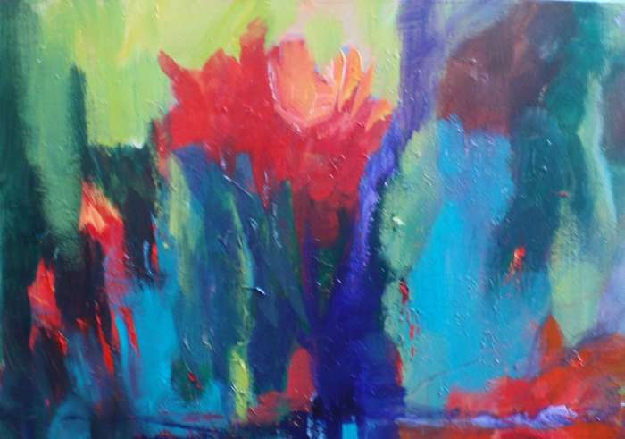 Original Arlene McDade abstract -Paradise Reflections- well below gallery price