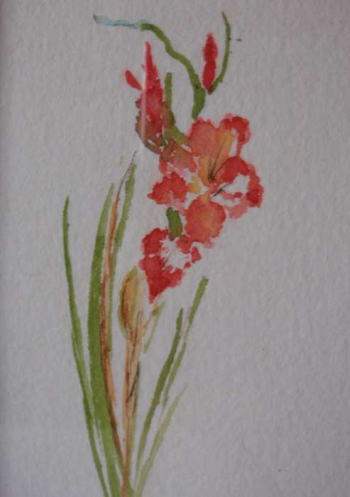 Original watercolour Di Lawrence. In table standing frame, Elegant little feature for your display