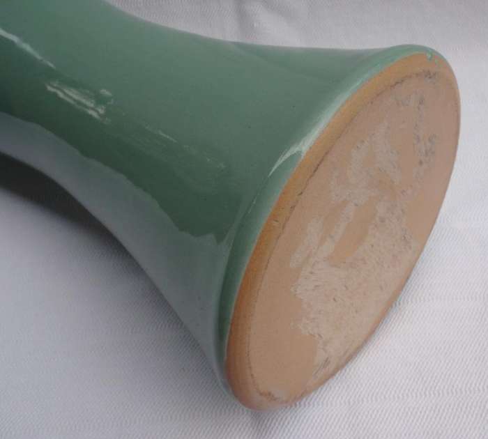 Vintage large heavy vase. Jade green colour.
