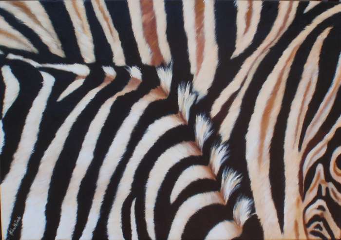 Fabulous Zebra abstract original by well known kzn artist Arlene McDade.