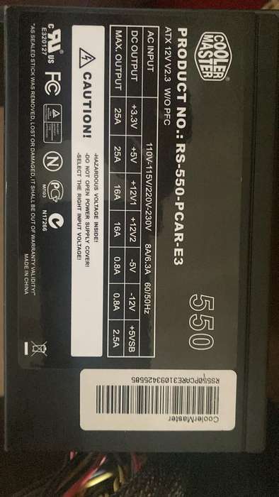 Coolmaster 550W PSU