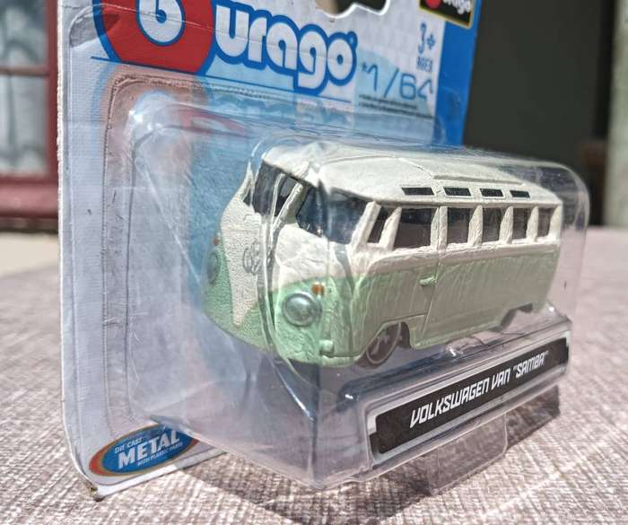 Bburago VW Samba Van Die Cast in Mint Green Scale 1:64 - No 1 of 3 Diecast on Auction