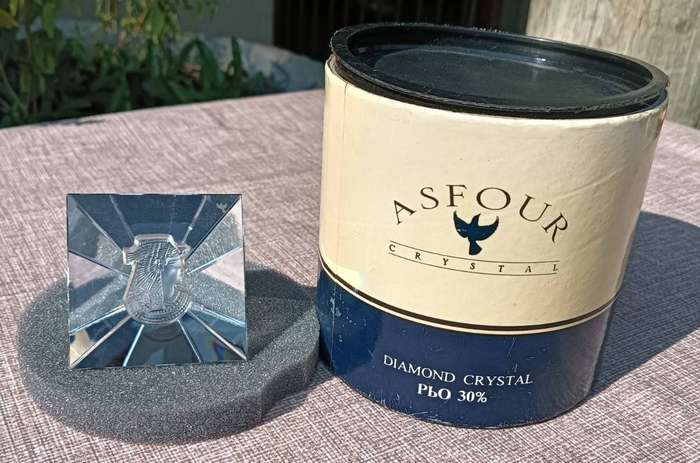 Asfour Chrystal Pyramid Egyptian Goddess Isis 30% Lead Boxed