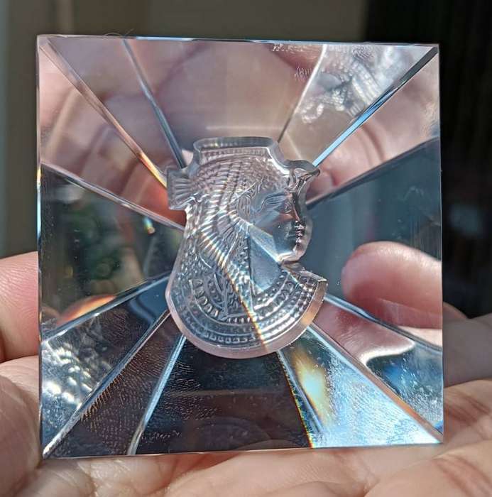 Asfour Chrystal Pyramid Egyptian Goddess Isis 30% Lead Boxed
