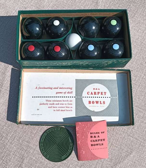 Vintage 1970s Banda Carpet Bowls Set by Brookes and Adams (B&A) England