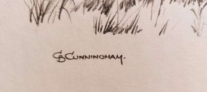 CB Cuningham (SA Artist) Klipspringers Amongst Aloes Lithographic Print