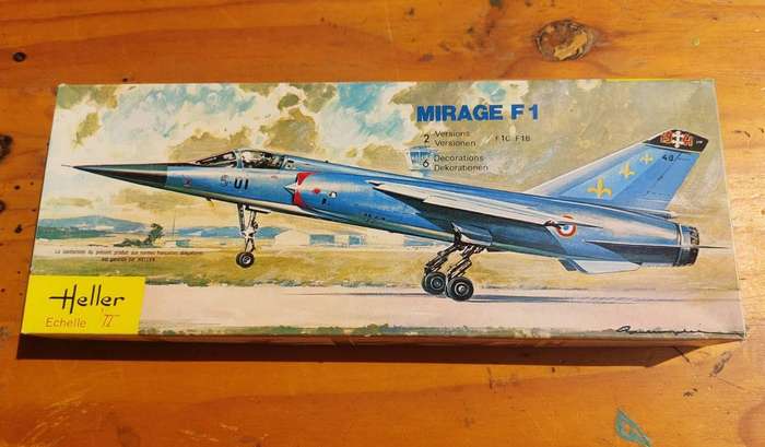 Heller France Mirage F1 Model Kit from 1970s Scale 1:72 Boxed and Package Sealed