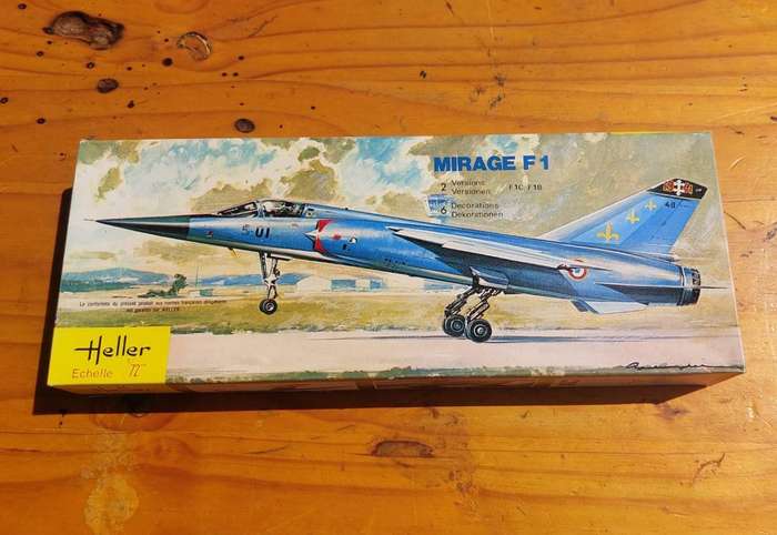 Heller France Mirage F1 Model Kit from 1970s Scale 1:72 Boxed and Package Sealed