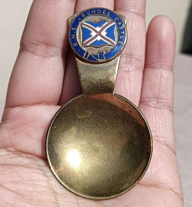 Old Union Castle Shipping Line RMS Arundel Castle Tea Caddy Spoon Circa pre 1977
