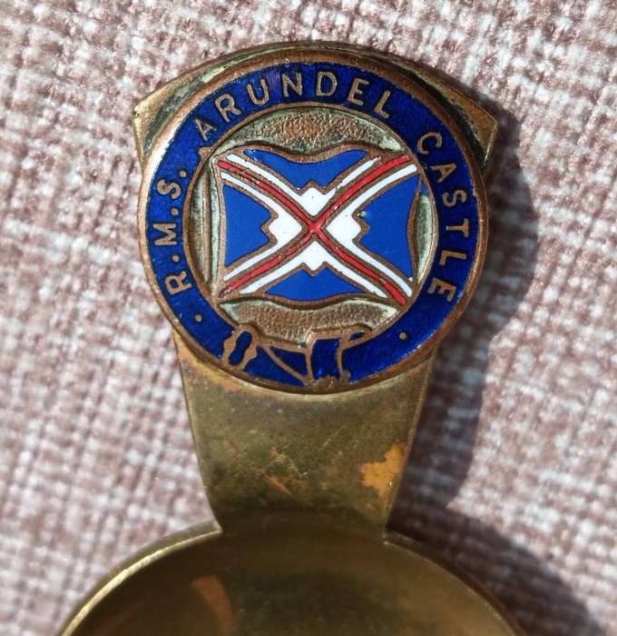 Old Union Castle Shipping Line RMS Arundel Castle Tea Caddy Spoon Circa pre 1977