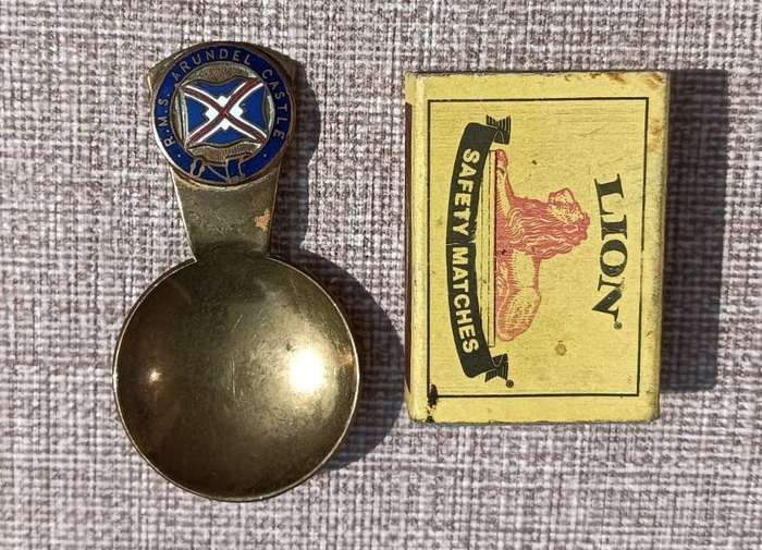 Old Union Castle Shipping Line RMS Arundel Castle Tea Caddy Spoon Circa pre 1977
