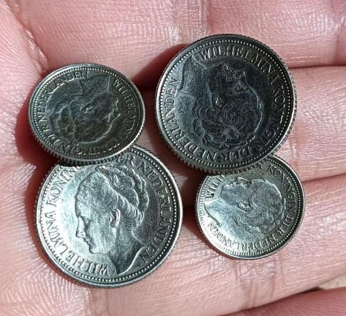 WW2 Resistance Queen Wilhelmina 25 and 10 cents Silver (640) Cufflinks