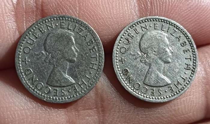 Rhodesia and Nyasaland Three Pence (1957, 1964) Coins and Two Shillings (1957) "Fish Eagle" Coin