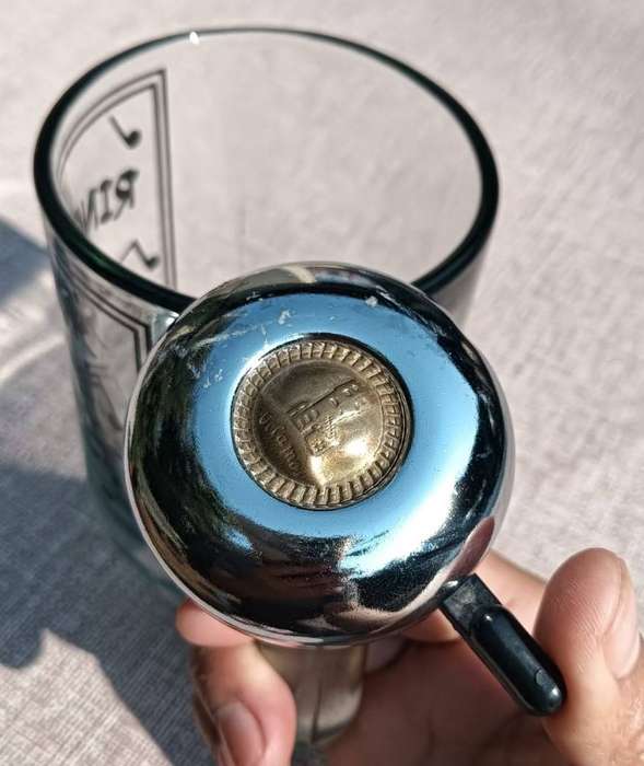 Lazy Ring for Bar Service Glass Tankard with a Velamos Bicycle Bell on Handle
