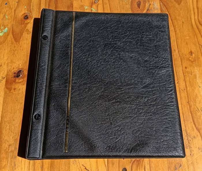 Large Stamp Album with 53 Vintage 1980s Plate Control Blocks: Unused near Mint Condition