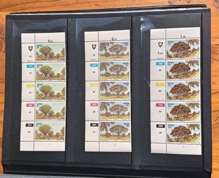 Large Stamp Album with 53 Vintage 1980s Plate Control Blocks: Unused near Mint Condition