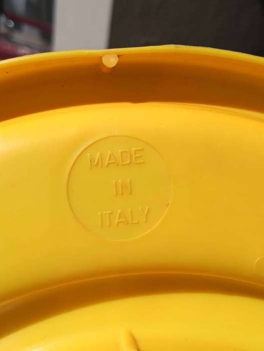 Vintage 1980s Giordani Italy Yellow Chrome Hoola Coupe Infant Baby Walker