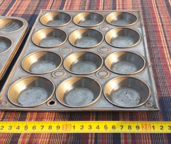 Two Vintage Steel Cookie Mould Pans Made in England and USA