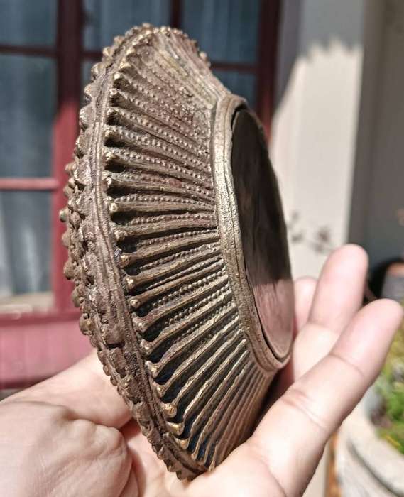 Antique Bronze Dhokra Kondh Tribal (West Bengal) Ankle Bracelet Turned Dish 11cm Wide