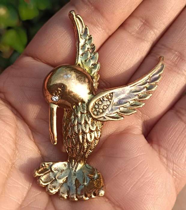 Batch 3 of Vintage Gold Tone and Rhinestone Brooches: Dolphin, Snail, Bird, Crocodile, Ladybug