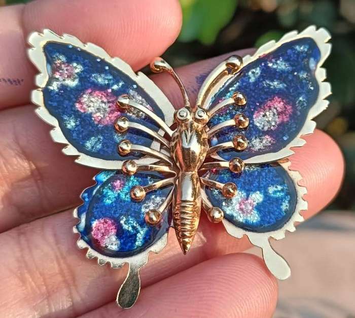 Batch 5 of Vintage Gold Tone and Rhinestone Brooches: Crescent Moon, Dragonfly, Butterfly, Moth, Shi