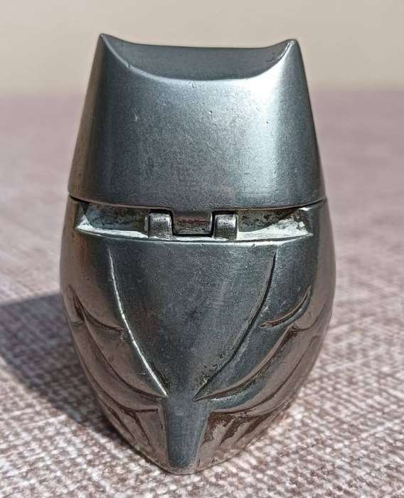 Cute Vintage Silver Metal Salt / Sugar Jar Owl 4.5cm High