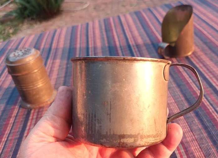 Antique Steel Cup, Scoop and Shaker - Rarely Seen Items Nowadays