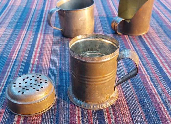 Antique Steel Cup, Scoop and Shaker - Rarely Seen Items Nowadays