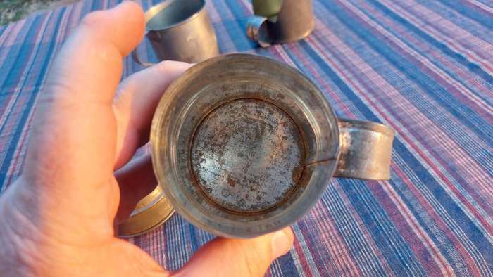 Antique Steel Cup, Scoop and Shaker - Rarely Seen Items Nowadays
