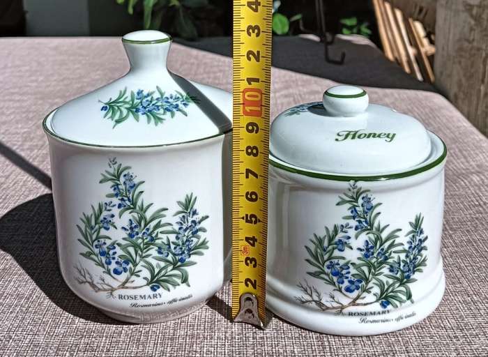 WIESENTHAL GERMANY HERB GARDEN ROSEMARY PORCELAIN CONTAINERS