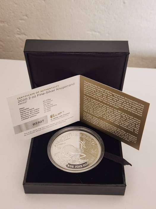 2020 2Oz Proof Silver Krugerrand
