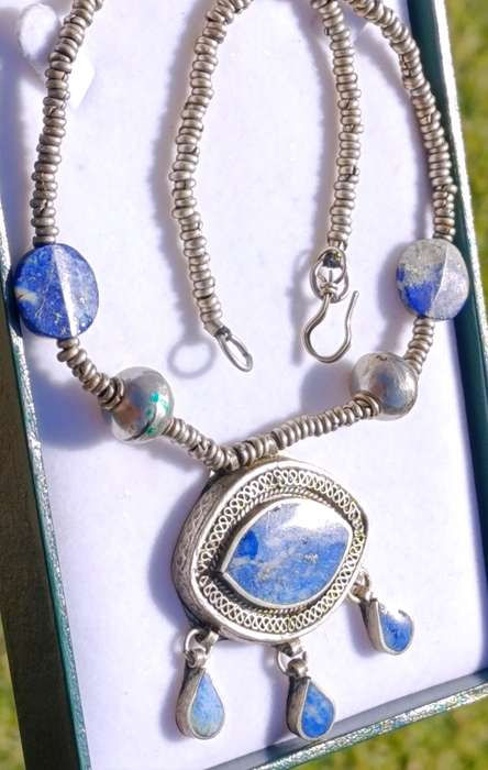 Vintage Tribal Lapis Lazuli Necklace