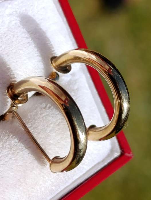 9ct Gold Vintage Half Hoop Earrings