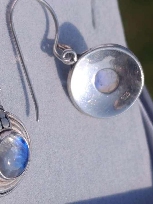 Sterling Vintage Hanging Moonstone Earrings